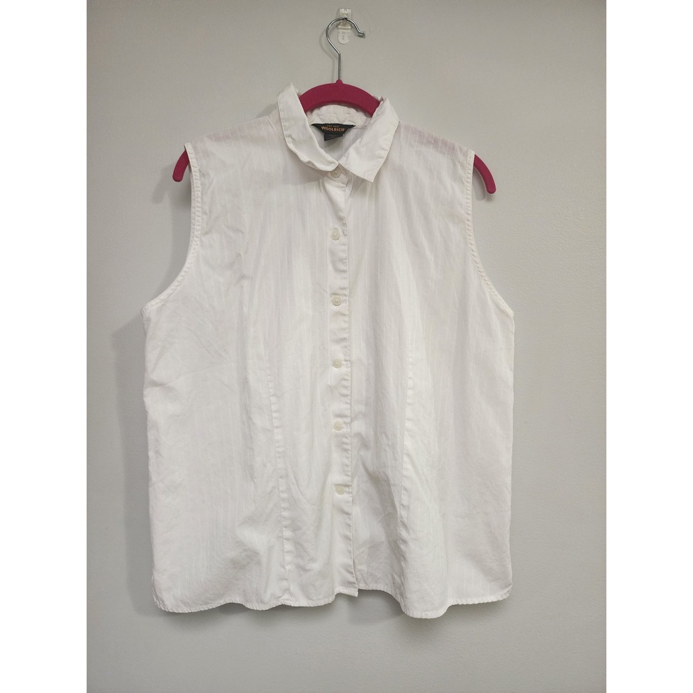 Woolrich White Sleeveless Button-Down Shirt